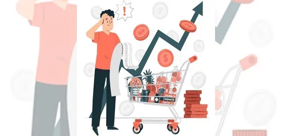 Person figuring out how much to spend on groceries