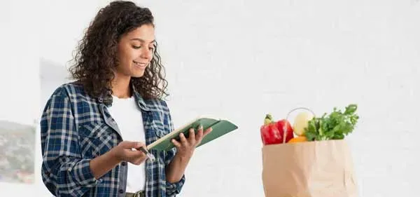 Picture of a woman with a grocery bag